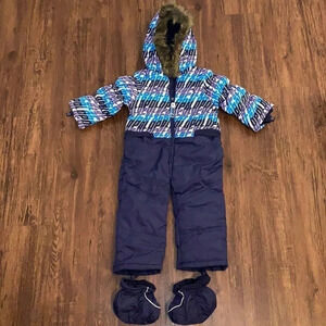 Faux Fur Hood SnowSuit Insulated Infant 6 Mo NWT